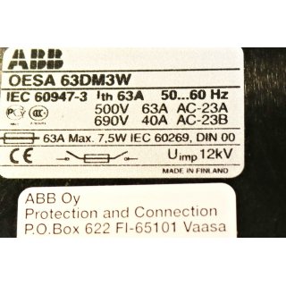 ABB OESA  63DM3W -Gebraucht/Used