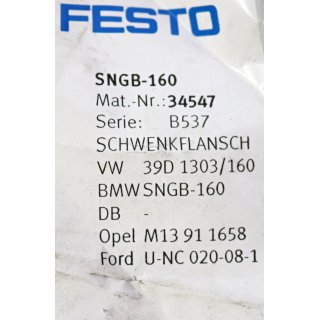 Festo SNGB-160 Schwenkflansch Neu/OVP