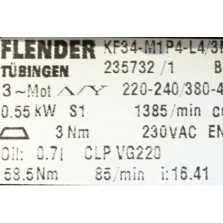 Flender Elektromotor KF34-M1P4-L4/3N + Getriebe