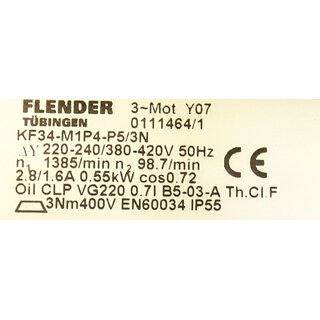 Flender Elektromotor KF34-M1P4-PS/3N + Getriebe