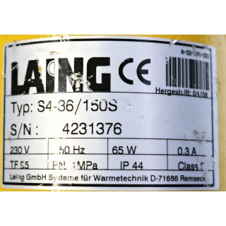 Lanig GmbH Wärmetechnik S4-36/150S Elektropumpe -Gebraucht/Used