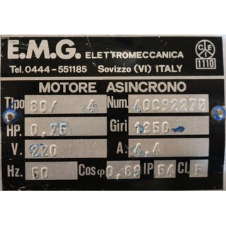 E.M.G 80/4 40C92275 0,75KW 1350U/min