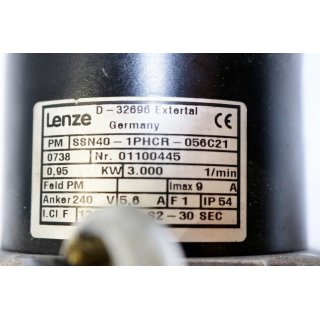Lenze Magnet Motor SSN40-1PHCR-056C21+Baumer Thalheim Drehgeber +Getr. 3000rpm