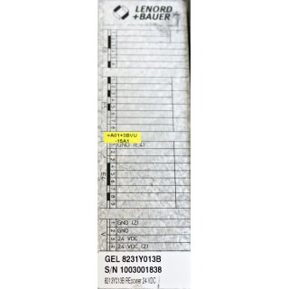 LENORD + BAUER Motion Line  GEL8231Y013B  Bedienpanel mit Tasten Gebraucht /Used