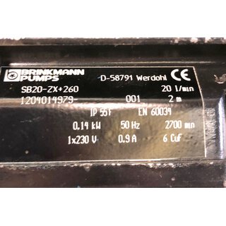 Brinkmann SB20-ZX+260 Spülpumpe 20l/min 0,14kW -used-