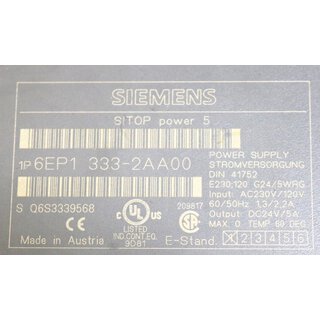 Siemens 6EP1333-2AA00 SITOP Power 5 -used-