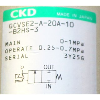 CKD CorPoration GCVSE2-A-20A-10-B2HS-3 /Mit 3PB219-LS gebraucht