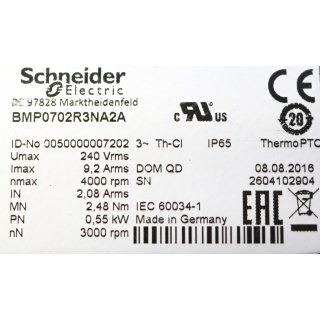 Schneider Electric 3~MOTOR  BMP0702R3NA2A 4000/min
