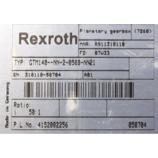 Rexroth 3~MOTOR GTM140-NN-2-050B-NN21