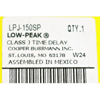 Cooper Bussmann Fuse  LPJ-0150SP Low Peak - Neu