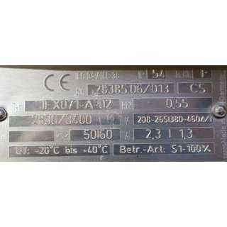 Elektormotor 1EX071-A-02 0,55KW 2830/3400 rpm -Neu