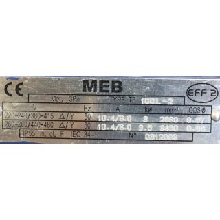 MEB 3~Motor TF100 L1-2   3kW  2860 rpm