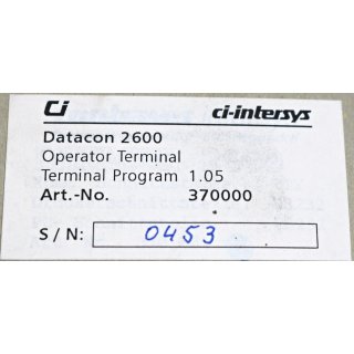 Contraves Datacon 2600   Ci-intersys  Bedienpanel Neu
