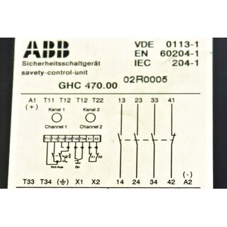 ABB GHC 47.000 Sicherheitsrelais -Gebraucht/Used