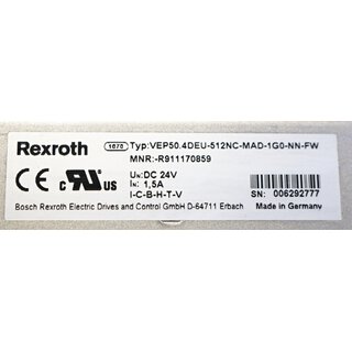 Rexroth IndraControl VEP50.4DEU-512NC-MAD-1G0-NN-FW  Embedded Terminals  used