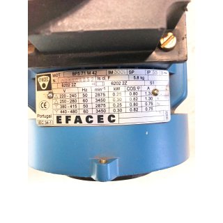 EFACEC Motor Typ: BF5 71 M42 Elektromotor 0,25kW 2875/min 