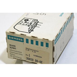 Siemens 3UA50 00-0E   0,25-0,4A Überlastrelais
