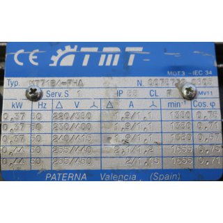 TMT  Elektromotor 0,37KW 1380U/min