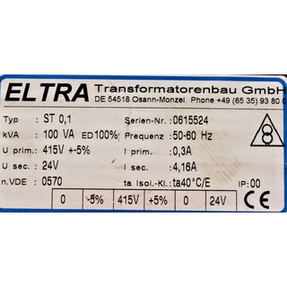 ELTRA ST 0,1 Transformator -used-