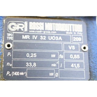 GR ROSSI MOTORIDUTTORI  typ F063C 4 B502436-09 mit MRIV 32 UO3A  Gebraucht/Used