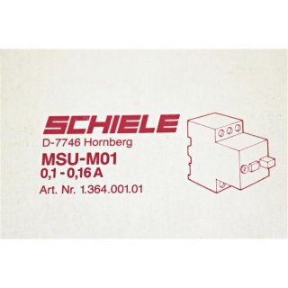 SCHIELE  Motorschutzschalter  MSU-M01  0,1-0,16 A/Neu