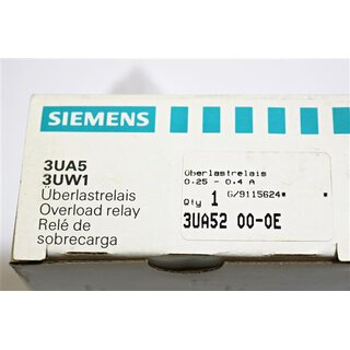 Siemens 3UA5200-0E Überlastrelais -OVP/unused-