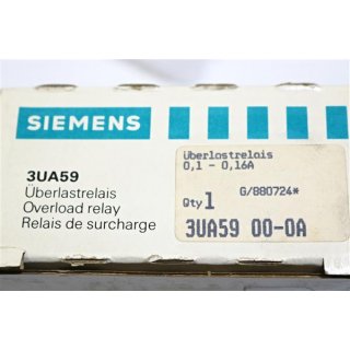 Siemens Überlastrelais 3UA5900-0A  0,1-0,16A -Neu/OVP