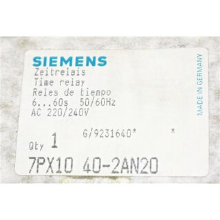 Siemens 7PX1040-2AN20 Zeitrelais -OVP/unused-