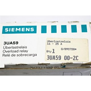 Siemens Überlast Relais 3UA59 00-2C 16-25A  -Neu/OVP