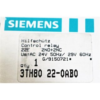 Siemens Hilfschütz 3THB0 22-0AB0 24V 50Hz-Neu/OVP