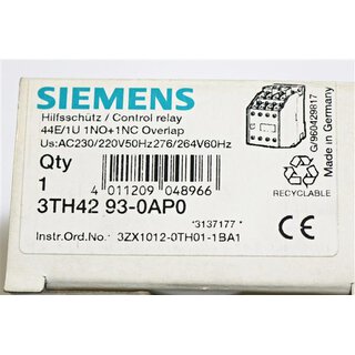 Siemens 3TH4293-0AP0 Hilfsschütz -OVP/unused-