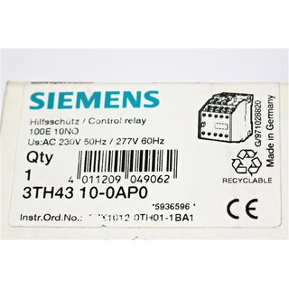 Siemens 3TH4310-0AP0 Hilfsschütz -OVP/unused-