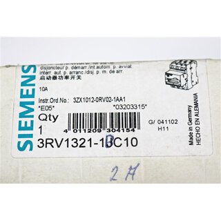 Siemens 3RV1321-1BC10 Leistungsschalter -OVP/unused-