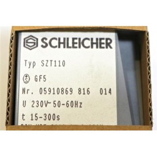 Schleicher Zeitrelais Typ SZT110  230V, 15-300s -Neu/OVP