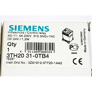 Siemens 3TH2031-0TB4 Hilfsschütz -OVP/unused-