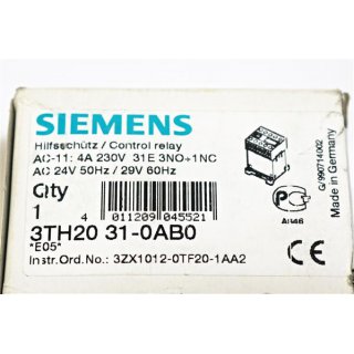 Siemens Hilfsschütz 3TH2031-0AB0  -Neu/OVP