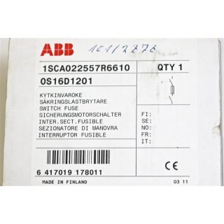 ABB Sicherungsmotorschalter 1SCA022557R6610   0S16D1201-Neu/OVP