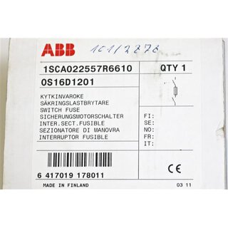 ABB Sicherungsmotorschalter 1SCA022557R6610   0S16D1201-Unused/OVP