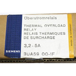 Siemens Überstromrelais  3UA5900-1F  3,2-5A -Neu/OVP