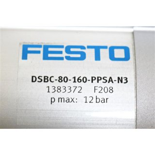 FESTO Normzylinder DSBC-80-160-PPSA-N3 pmax 12bar -Gebraucht/Used