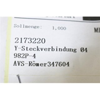 AVS Römer  Y-Steckverbindung 04 982P-4  -Neu/OVP