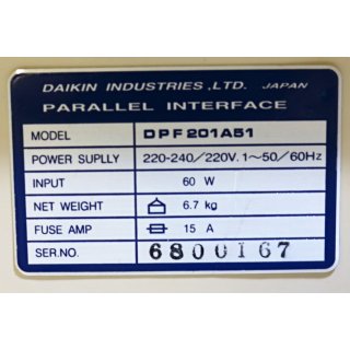 Daikin Industries Parallel Interface DPF201A51 - Gebraucht/Used
