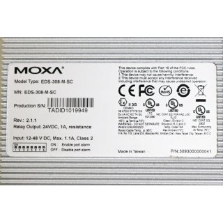 Moxa Typ E-DS-308-M-SC PC -Gebraucht/Used