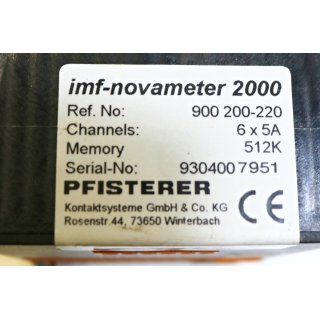 PFISTERER imf-novameter 2000 Typ 9304007951 -Gebraucht/Used