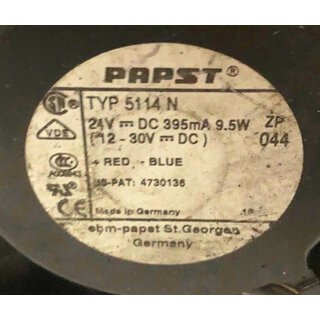 PAPST TYP 5114 N 24V FAN  gebraucht/used