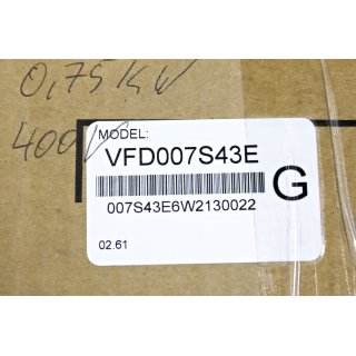 Delta Electronics Frequenzumrichter VFD007S43E 0,75KW 400V- Neu/OVP
