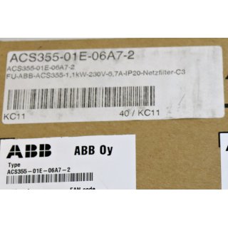 ABB Frequenzumrichter ACS355-01E-06A7-2 1,1KW 230V-6,7A IP20 -Neu/OVP