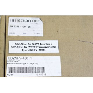 Schaffner UDZNFV-450T1 FU-Netzfilter -Neu/OVP