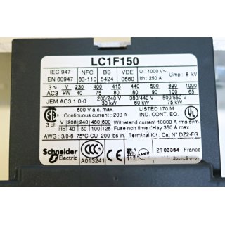 Telemecanique Leistungsschtze/Schaltschtze LC1 F150 -Used/Gebraucht