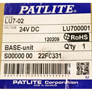 Patlite Signalsulenelement LU7-02 24 V DC Neu/OVP